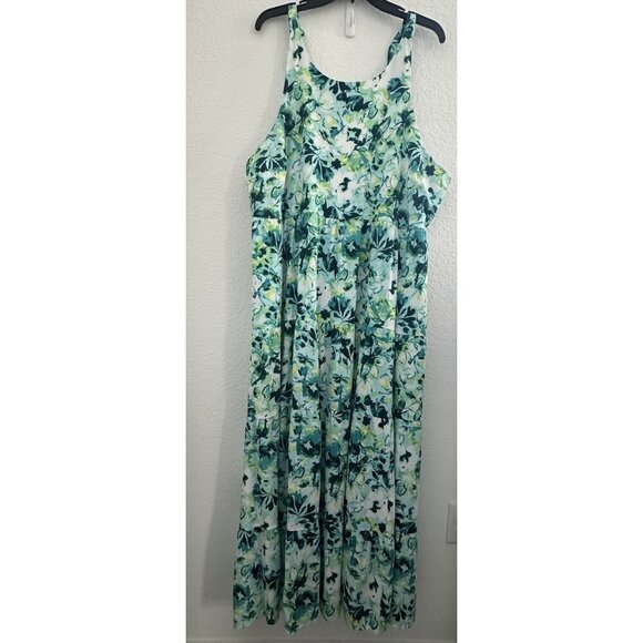 Torrid Women’s Maxi Halter Dress Plus‎ Sz 3 3X Gauze Tiered Floral Spring Easter - Picture 2 of 10